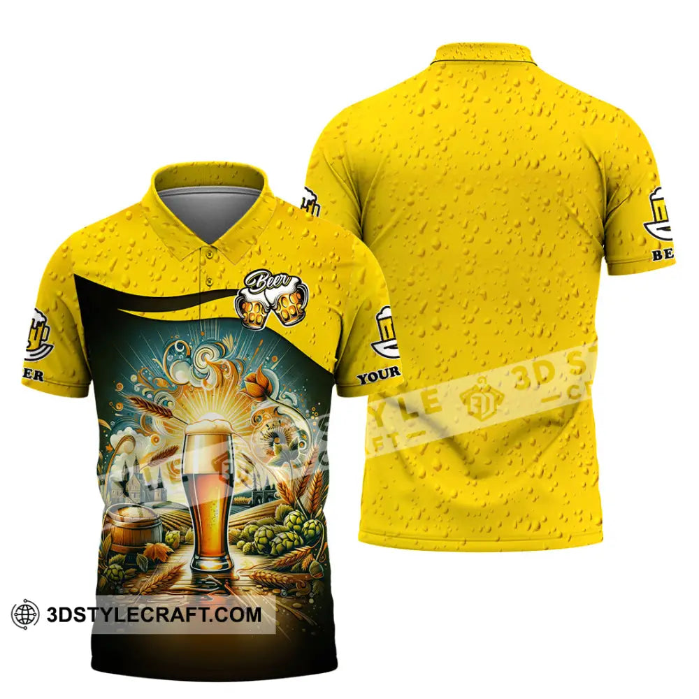 Unisex Shirt Custom Name Beer Polo Long Sleeve / S T-Shirt
