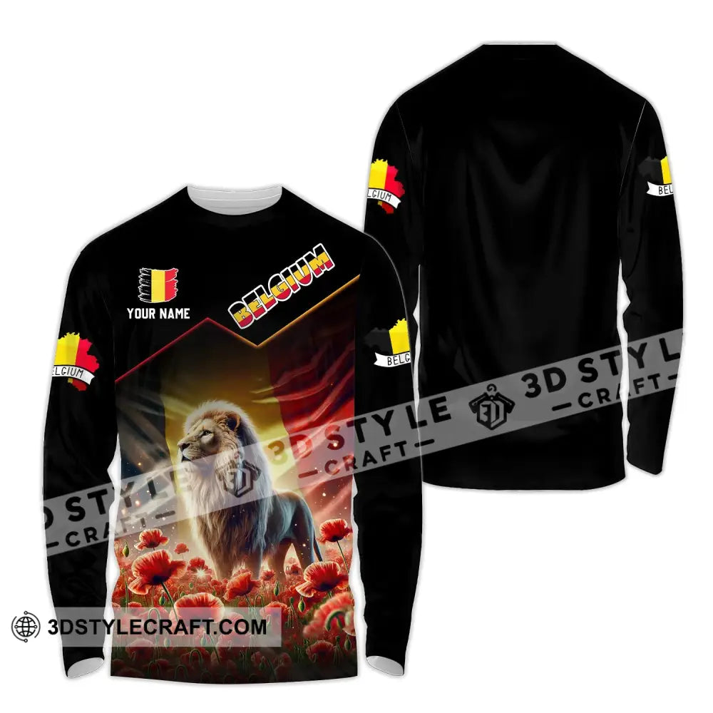 Unisex Shirt - Custom Name Belgium National Team Euro 2024 Long Sleeve / S T-Shirt