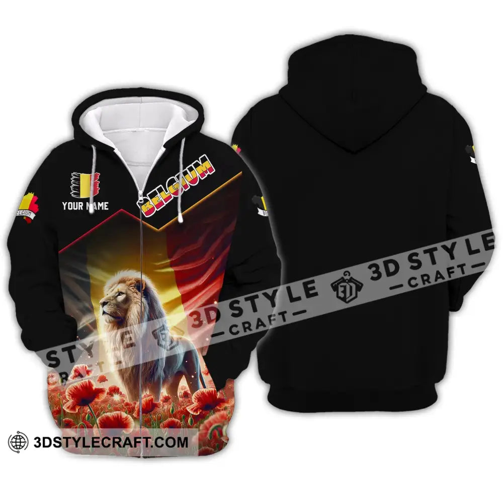 Unisex Shirt - Custom Name Belgium National Team Euro 2024 Zipper Hoodie / S T-Shirt