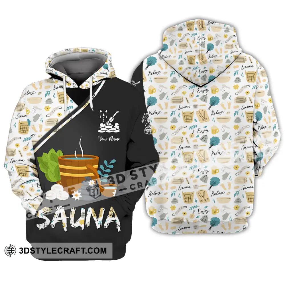 Unisex Shirt - Custom Name Best Sauna Relax Hoodie / S T-Shirt