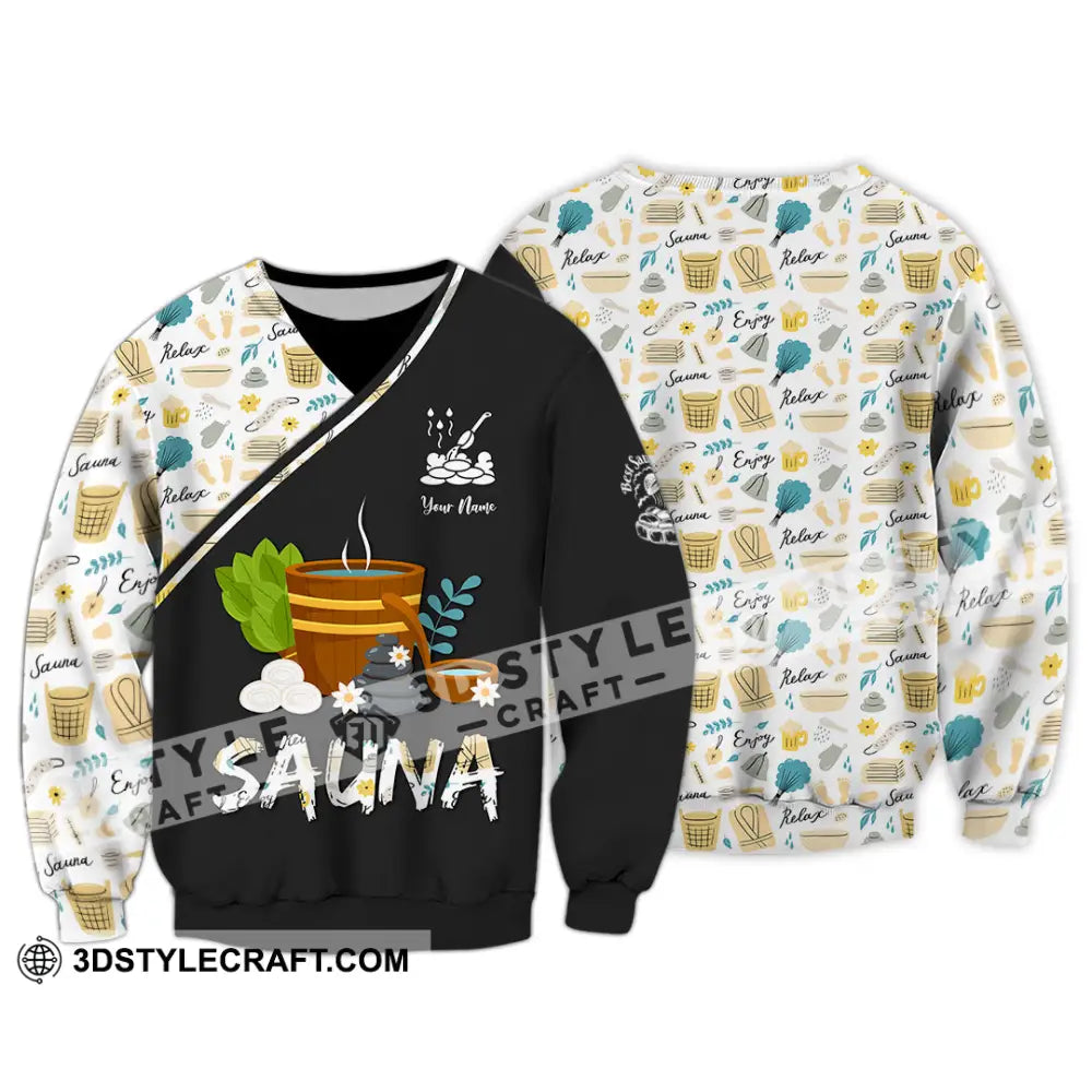 Unisex Shirt - Custom Name Best Sauna Relax Long Sleeve / S T-Shirt