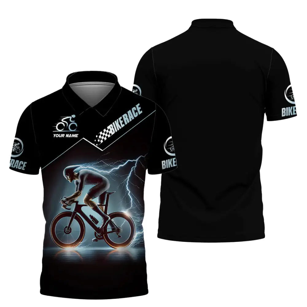 Unisex Shirt Custom Name Bike Race Polo Long Sleeve / S T-Shirt
