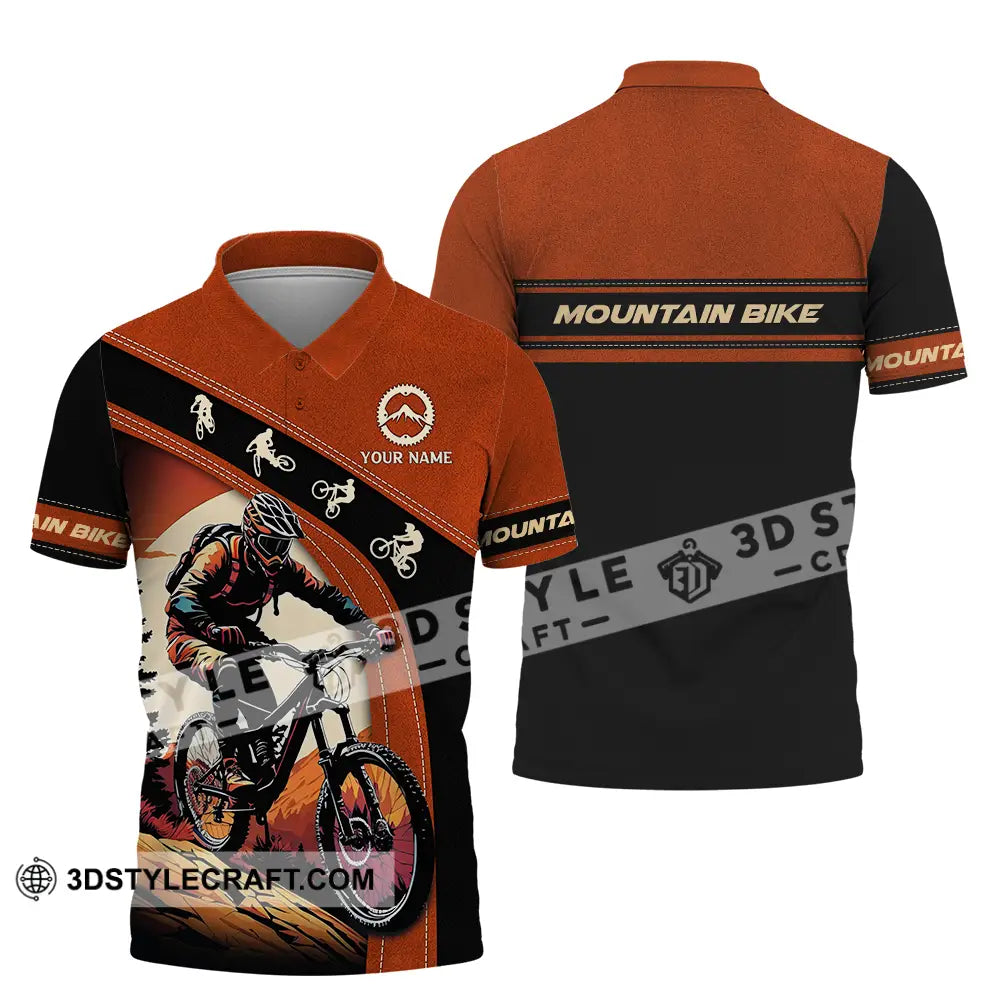 Unisex Shirt - Custom Name Biker For Mountain Bike Player Polo / S T-Shirt