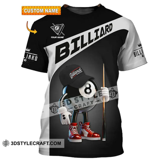 Unisex Shirt, Custom Name Billiard Shirt, Billiard Lover Polo Long Sleeve Shirt, Billiard Gift style option 1