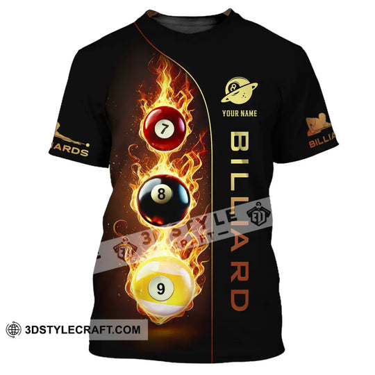 Unisex Shirt, Custom Name Billiard Shirt, Billiard Lover Polo Long Sleeve Shirt, Billiard Gift style option 2