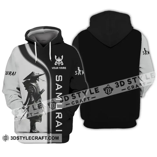 Unisex Shirt - Custom Name Black And Grey Samurai Shirt style option 3