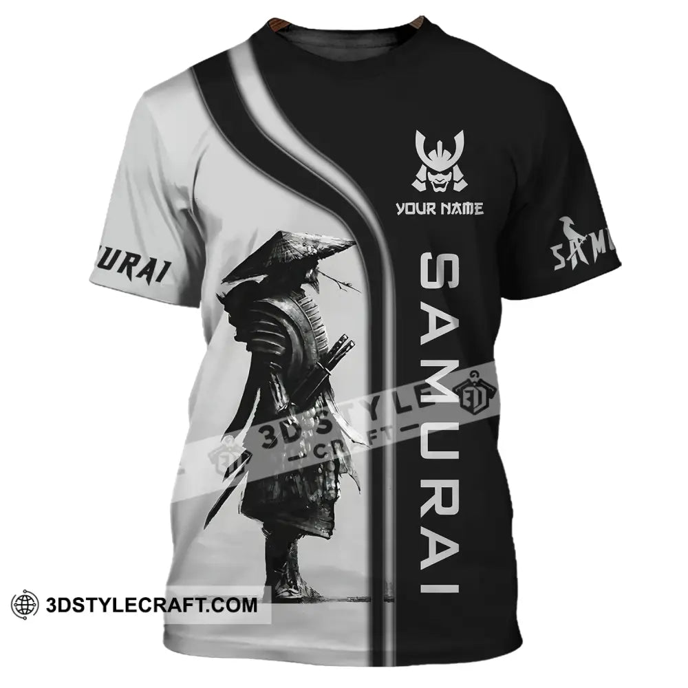 Unisex Shirt - Custom Name Black And Grey Samurai T-Shirt / S T-Shirt