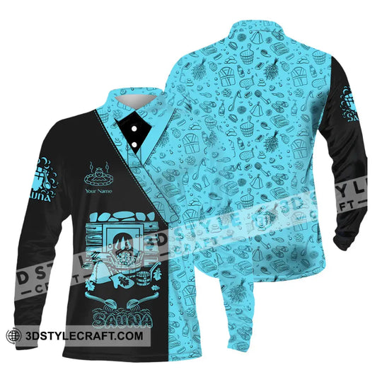 Unisex Shirt - Custom Name Shirt Black Blue Sauna style option 3