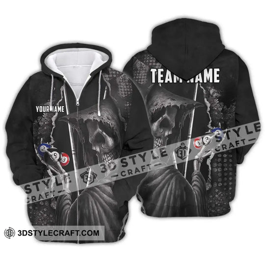 Unisex Shirt - Custom Name Black Death Sport Shirt Billiard style option 2