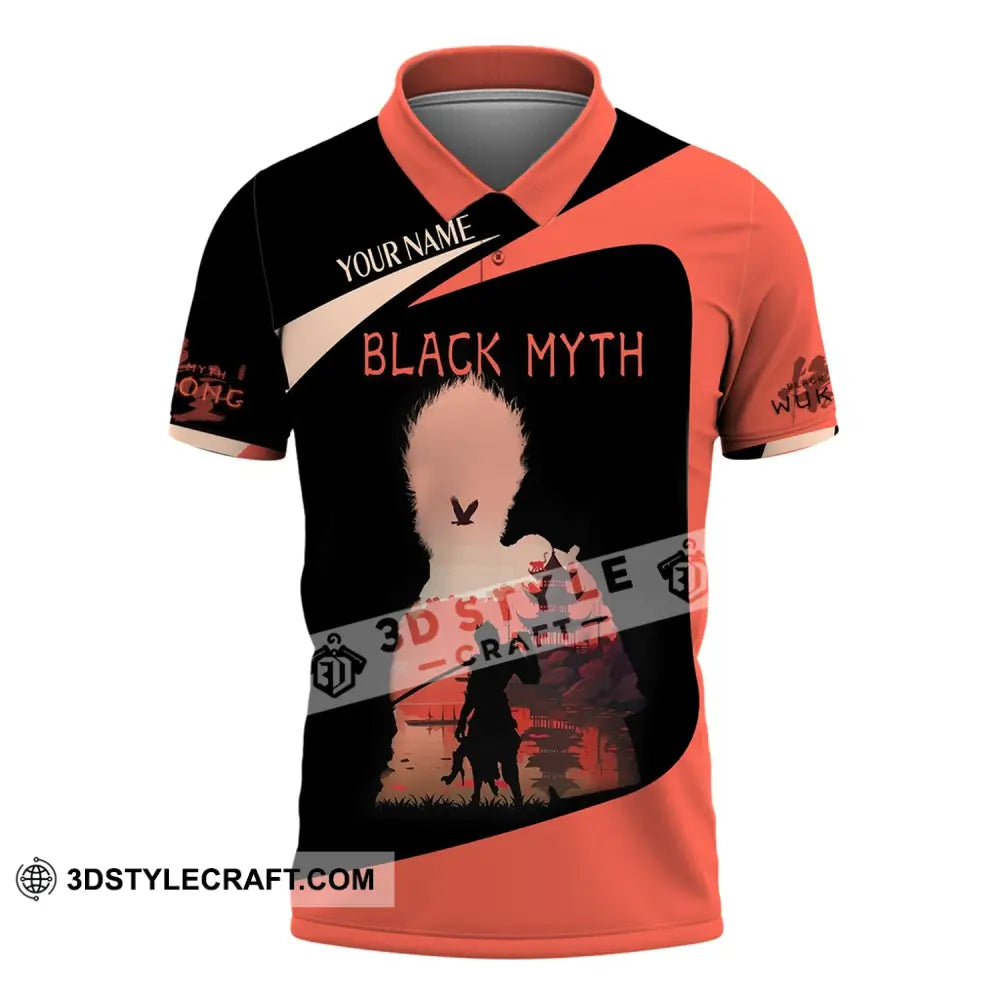 Unisex Shirt Custom Name Black Myth Wukong Polo Long Sleeve Gift For Game Lover / S T-Shirt