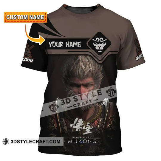 Unisex Shirt, Custom Name Black Myth Wukong Shirt, Black Myth Wukong Polo Long Sleeve, Gift for Game Lover style option 1