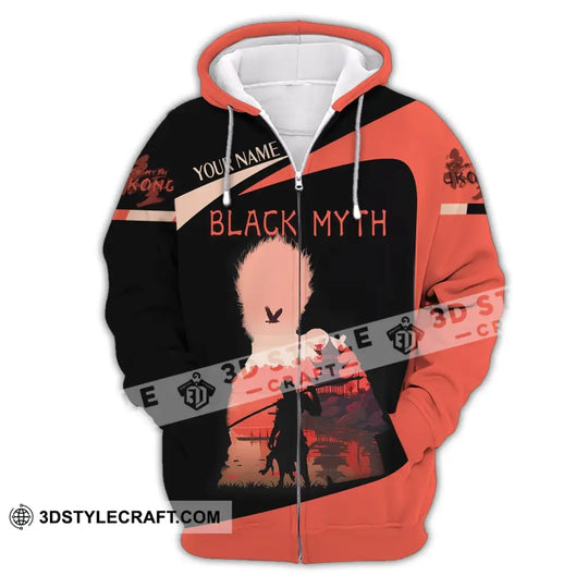 Unisex Shirt, Custom Name Black Myth Wukong Shirt, Black Myth Wukong Polo Long Sleeve, Gift for Wukong Game Lover style option 3