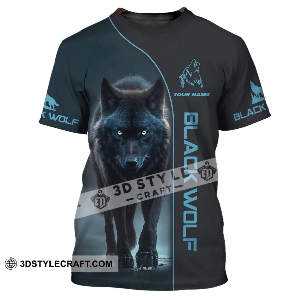 Unisex Shirt - Custom Name Black Wolf T-Shirt / S T-Shirt