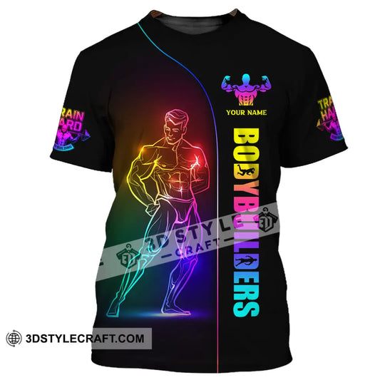 Unisex Shirt, Custom Name Body Builder Shirt, Work Out Long Sleeve, Gym T-Shirt style option 2