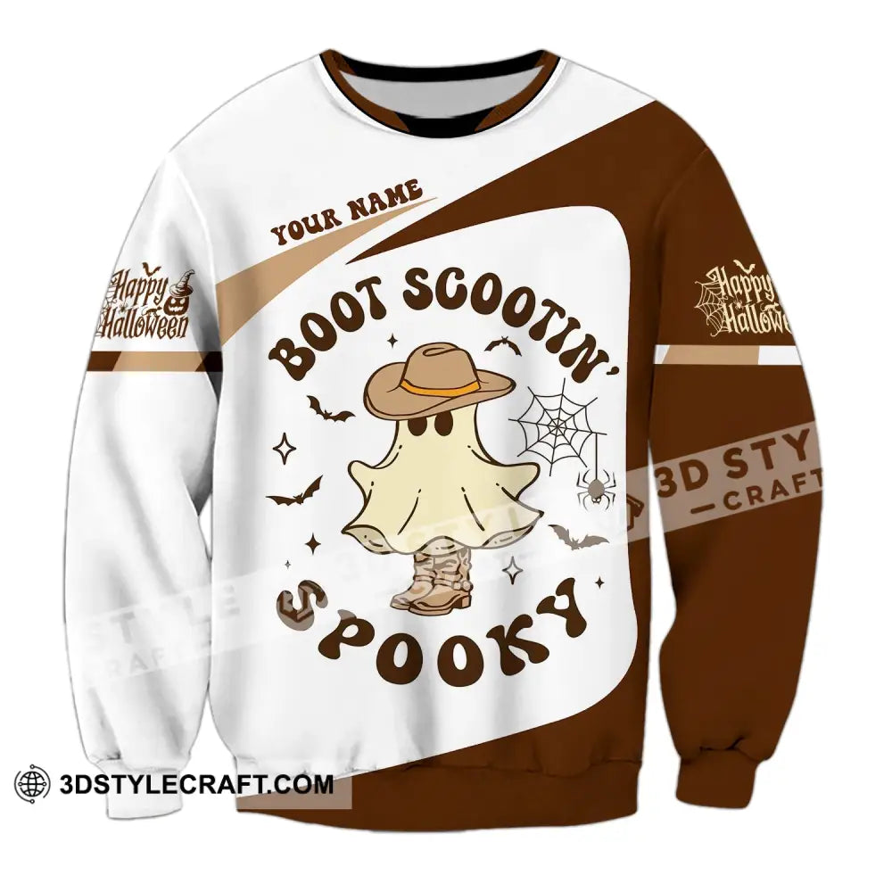 Unisex Shirt - Custom Name Boot Scootin Spooky Long Sleeve / S T-Shirt