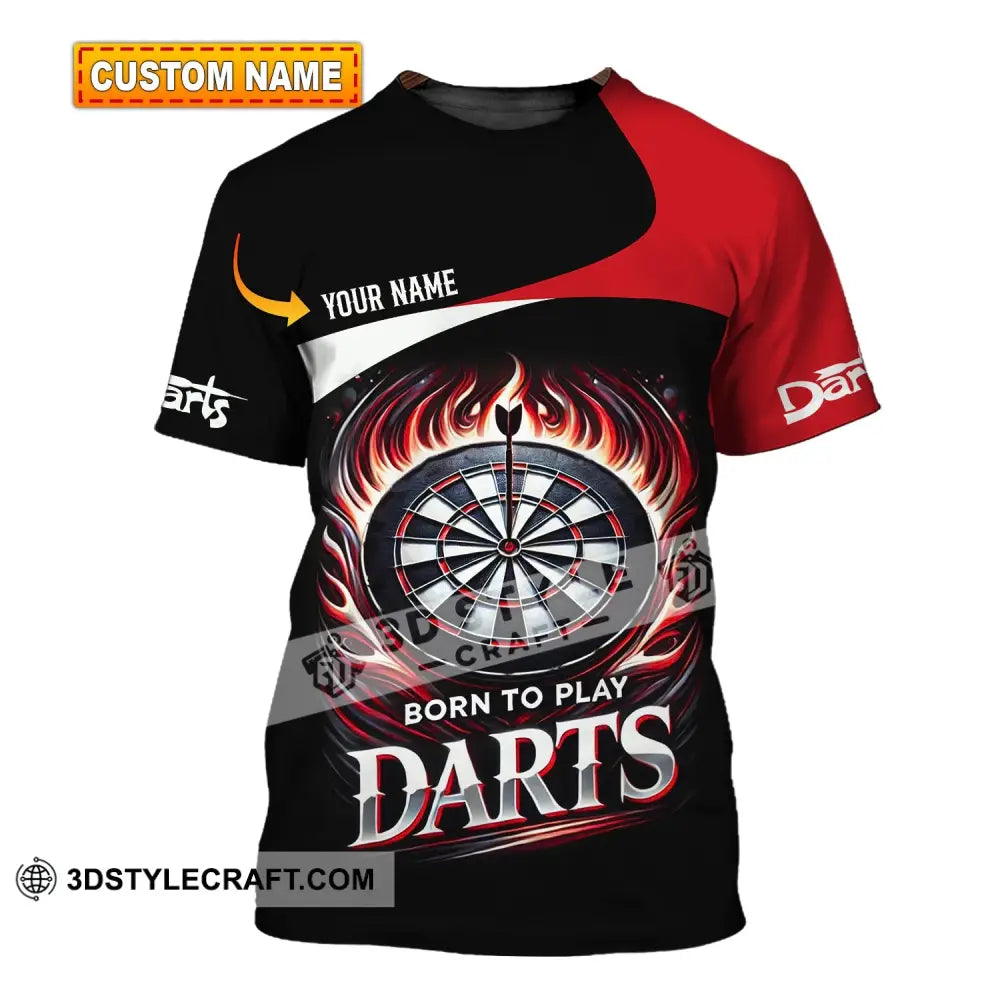 Unisex Shirt - Custom Name Born To Play Dart T-Shirt