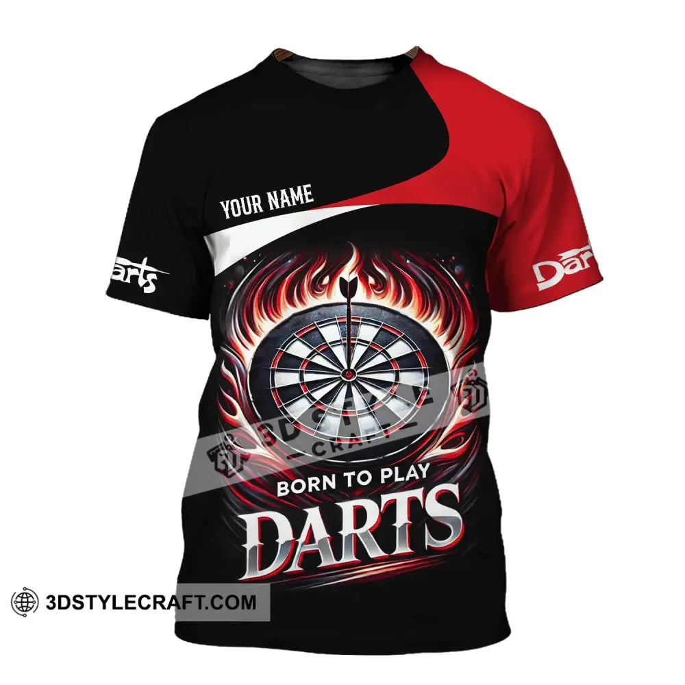 Unisex Shirt - Custom Name Born To Play Dart T-Shirt / S T-Shirt