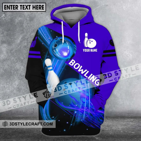 Unisex Shirt - Custom Name Shirt - Bowling Ball Blue Shirt style option 2