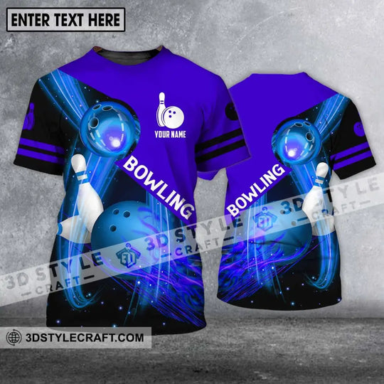 Unisex Shirt - Custom Name Shirt - Bowling Ball Blue Shirt style option 1
