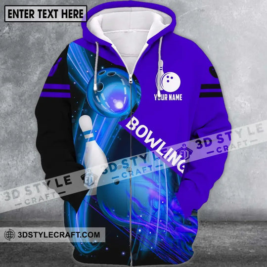 Unisex Shirt - Custom Name Shirt - Bowling Ball Blue Shirt style option 3
