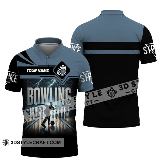 Unisex Shirt, Custom Name Bowling Shirt, Bowling Polo Long Sleeve, Bowling Love T-Shirt style option 4
