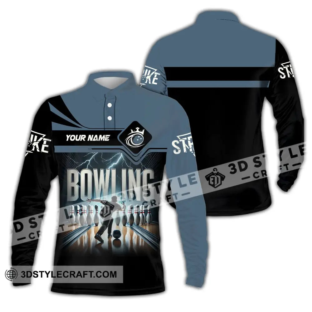 Unisex Shirt Custom Name Bowling Polo Long Sleeve Love T-Shirt / S T-Shirt