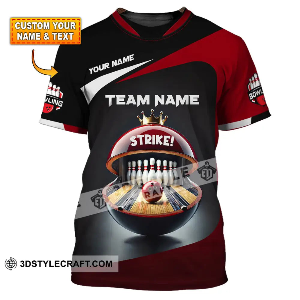 Unisex Shirt Custom Name Bowling Polo Long Sleeve T-Shirt T-Shirt