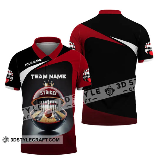 Unisex Shirt, Custom Name Bowling Shirt, Bowling Polo Long Sleeve, Bowling T-Shirt style option 4