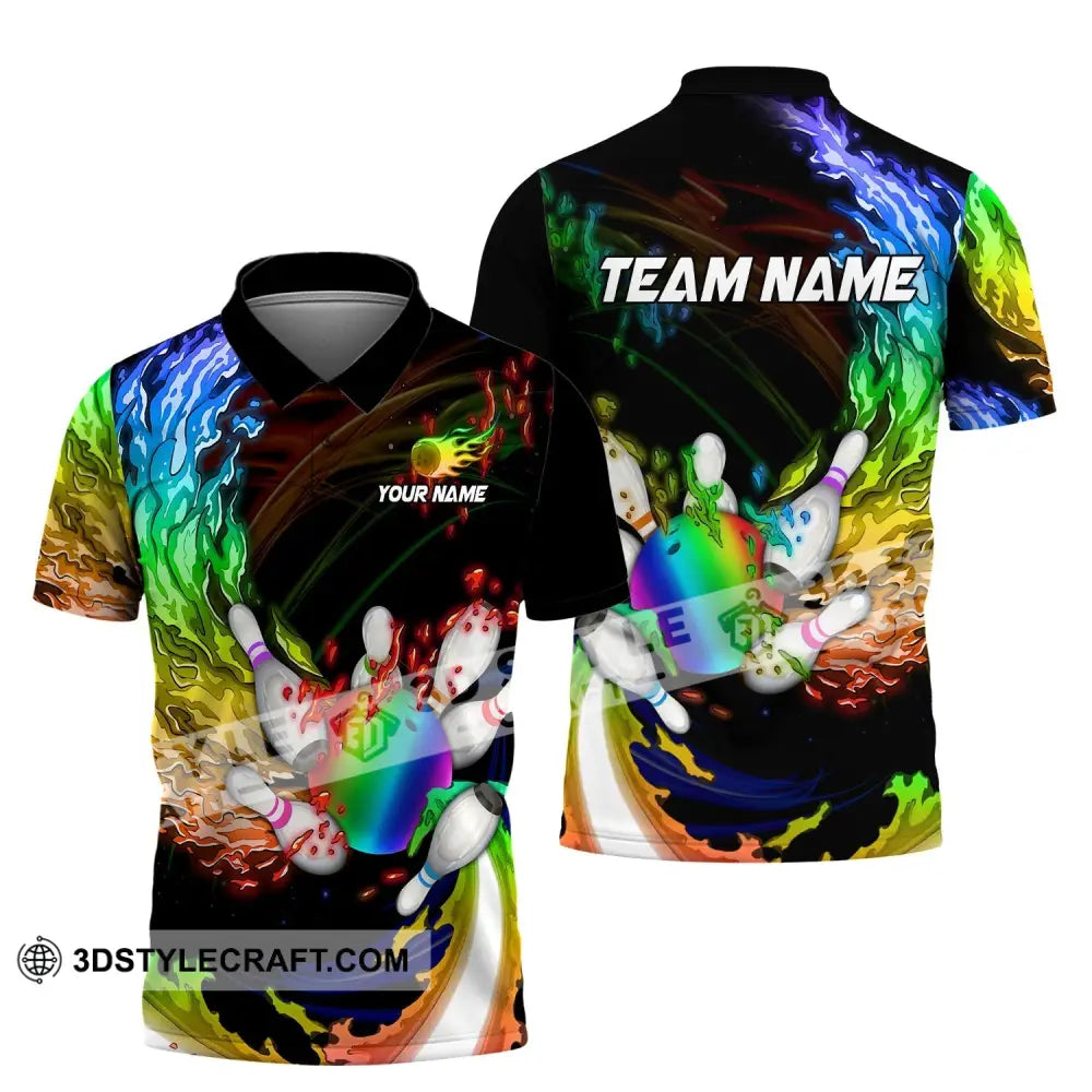 Unisex Shirt Custom Name Bowling Polo T-Shirt Hoodie Long Sleeve / S