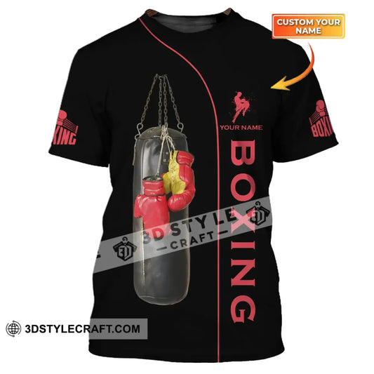 Unisex Shirt - Custom Name Boxing Gift For Player Retro Love Kick T-Shirt