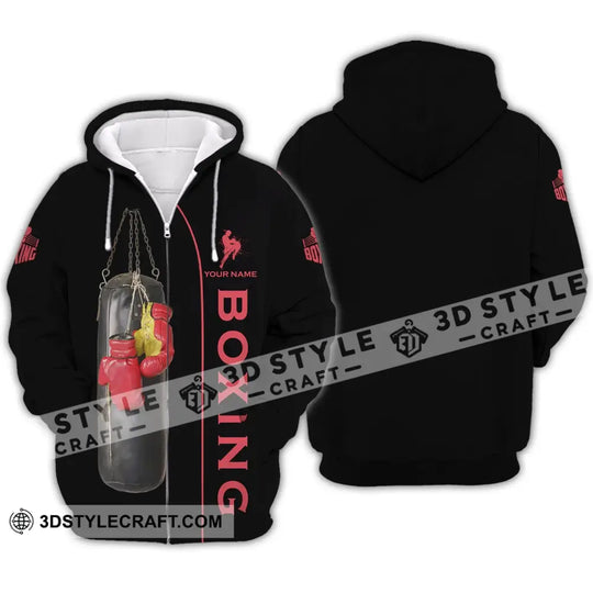 Unisex Shirt - Custom Name Boxing Shirt - Gift For Boxing Player, Retro Love Kick Boxing style option 4