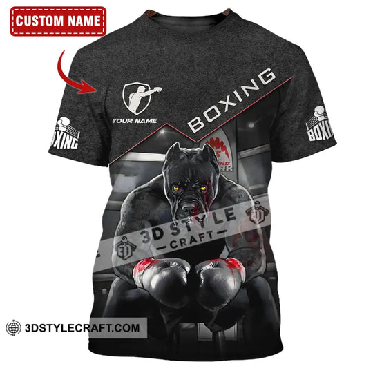 Unisex Shirt - Custom Name Boxing, Pitbull Kick Boxing Lover Shirt style option 1