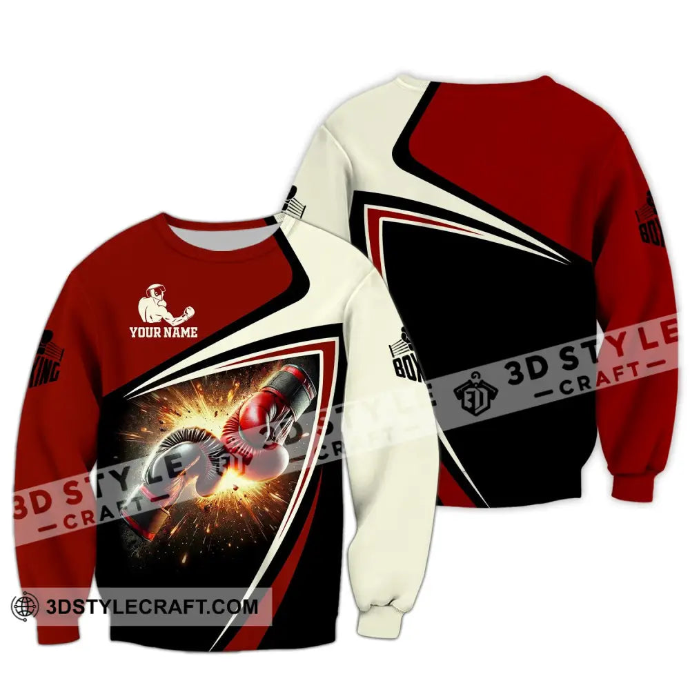 Unisex Shirt Custom Name Boxing Polo Long Sleeve Love T-Shirt / S T-Shirt