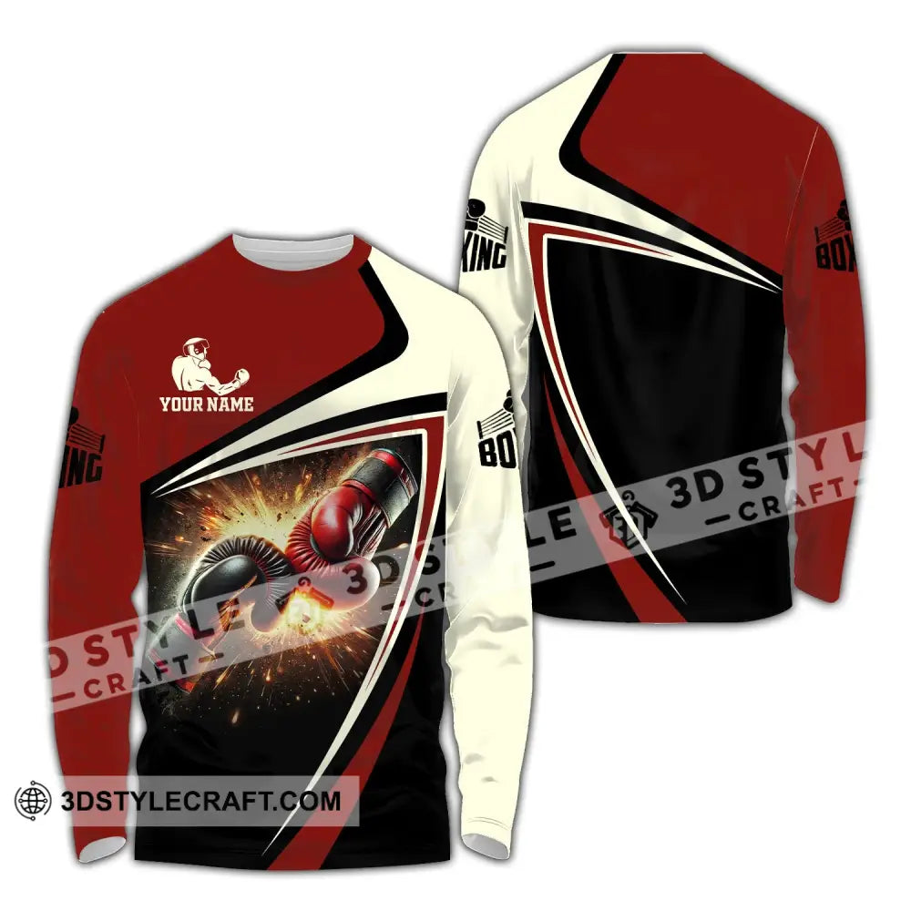 Unisex Shirt Custom Name Boxing Polo Long Sleeve Love T-Shirt / S T-Shirt