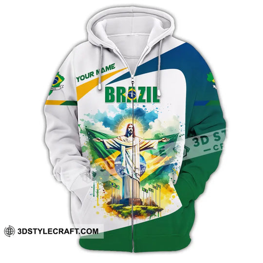 Unisex Shirt, Custom Name Brazil Shirt, Brazil Polo Long Sleeve, Brazil Gift style option 3