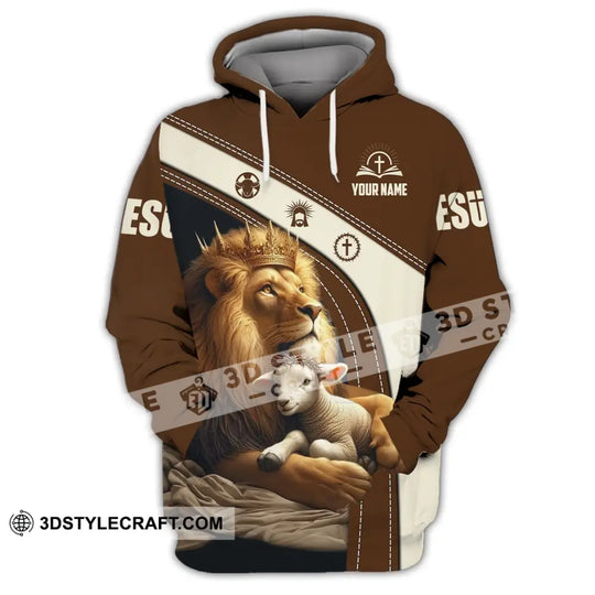 Unisex Shirt - Custom Name Shirt Brown Lion style option 2