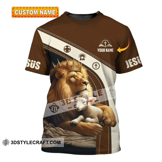 Unisex Shirt - Custom Name Brown Lion T-Shirt