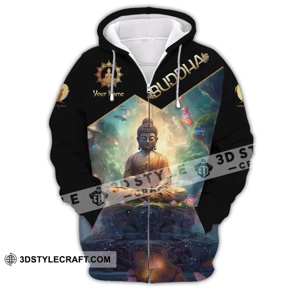 Unisex Shirt - Custom Name Buddha Believer Zipper Hoodie / S T-Shirt