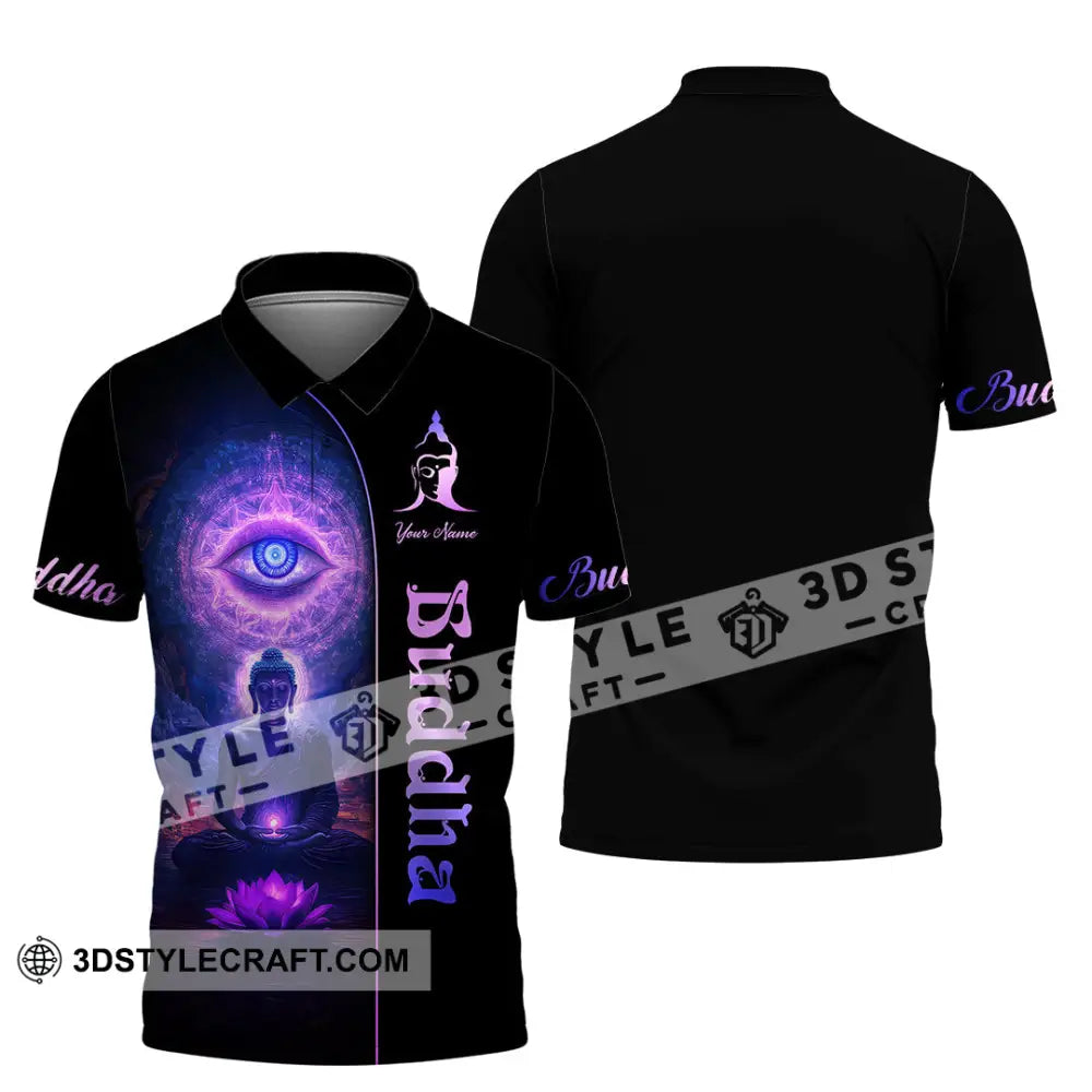 Unisex Shirt Custom Name Buddha Polo Long Sleeve Buddhist T-Shirt / S T-Shirt