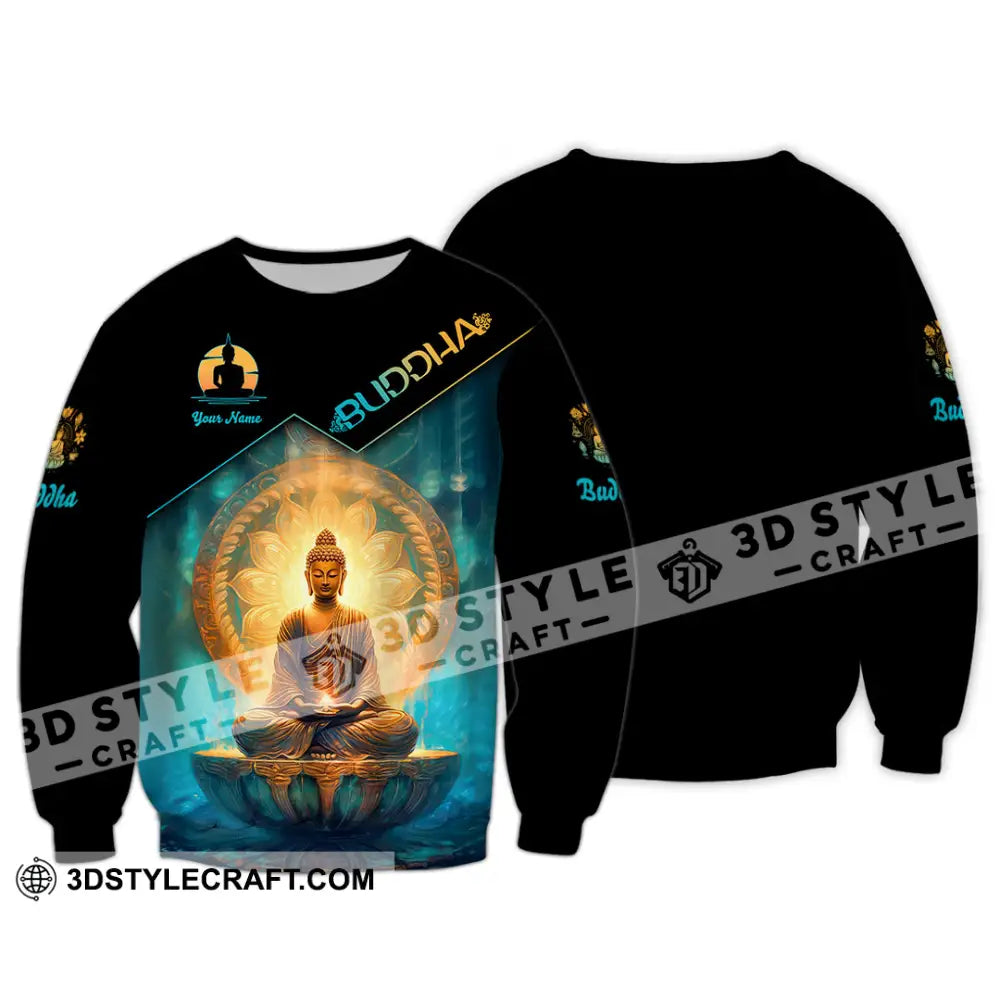 Unisex Shirt Custom Name Buddha Polo Long Sleeve Buddhist T-Shirt / S T-Shirt