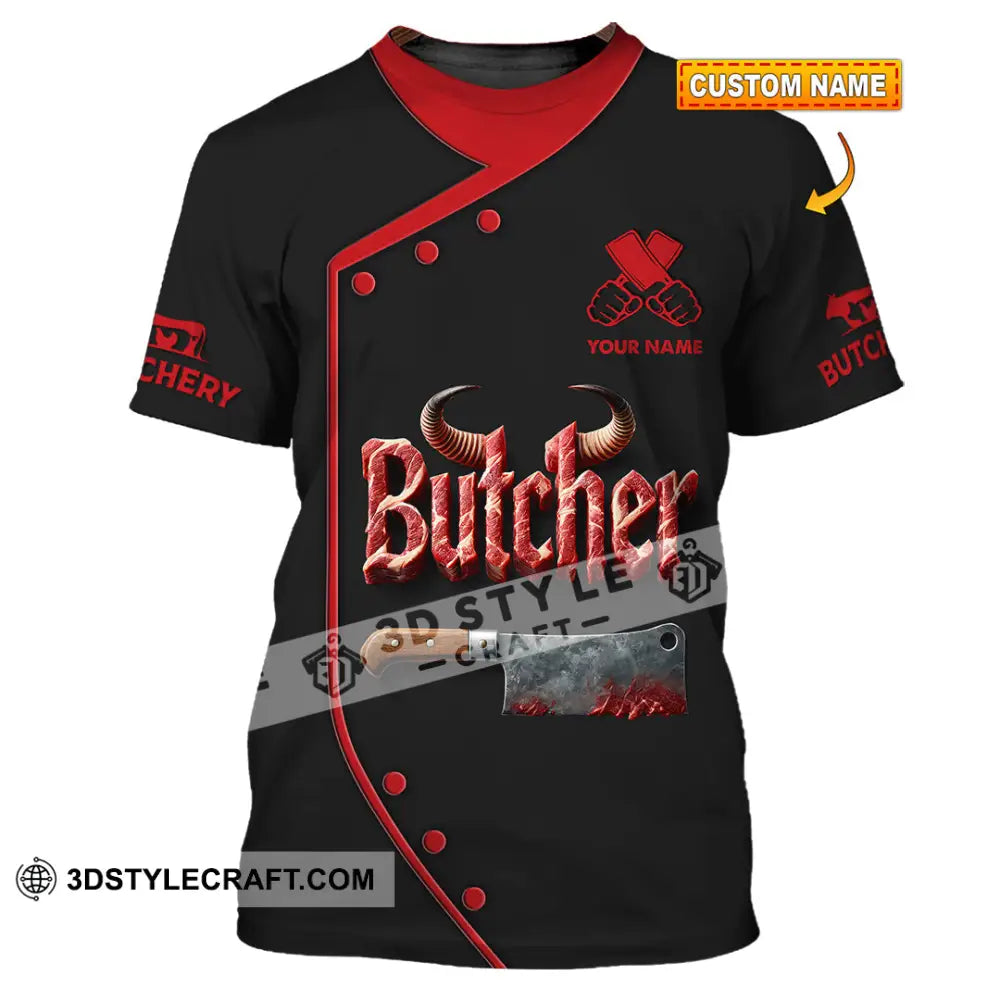 Unisex Shirt Custom Name Butcher T-Shirt Hoodie Long Sleeve Gift T-Shirt