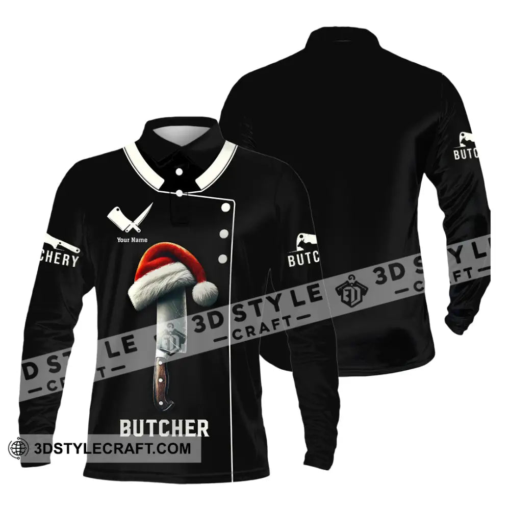 Unisex Shirt Custom Name Butcher T-Shirt Hoodie Long Sleeve Gift Polo / S T-Shirt