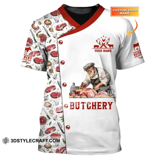 Unisex Shirt, Custom Name Butchery Shirt, Gift For Butcher, Meat Butcher T-Shirt style option 1