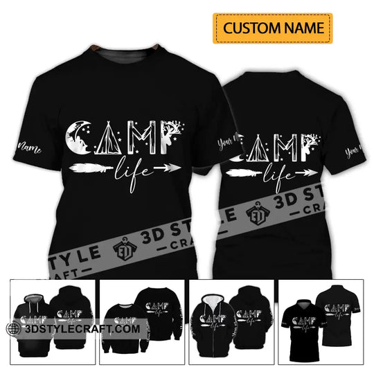 Unisex Shirt - Custom Name Shirt - Camping Shirt, Camping Life, Gift For Camping Lover style option 2