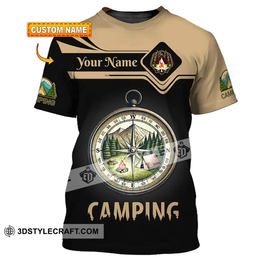 Unisex Shirt, Custom Name Camping Shirt, Camping Polo Long Sleeve, Camping Love T-Shirt style option 1