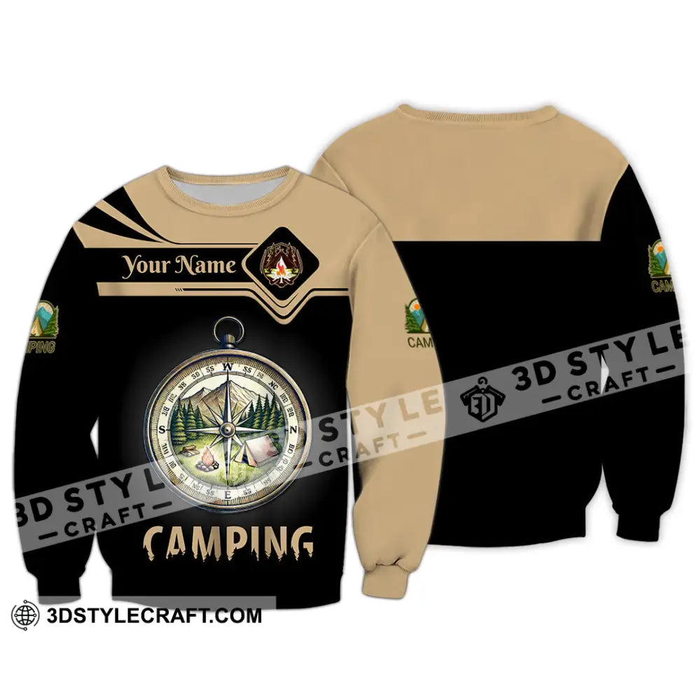 Unisex Shirt Custom Name Camping Polo Long Sleeve Love T-Shirt / S T-Shirt