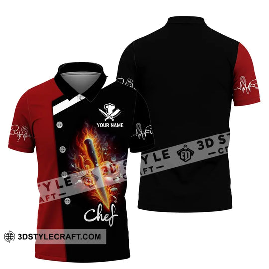 Unisex Shirt, Custom Name Chef Shirt, Chef Apparel, Chef Polo Long Sleeve, Cooking Love T-Shirt style option 4