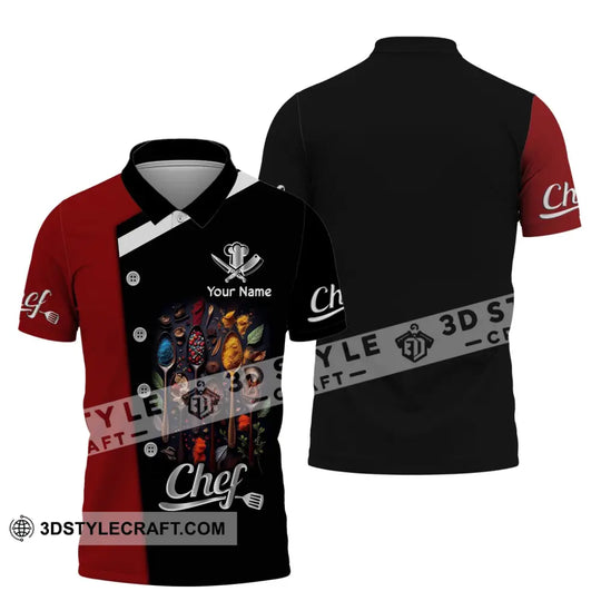 Unisex Shirt, Custom Name Chef Shirt, Chef Apparel, Chef Polo Long Sleeve, Cooking Love T-Shirt style option 4