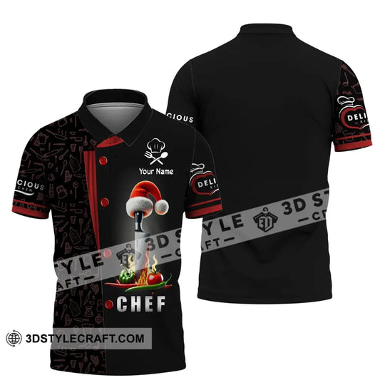 Unisex Shirt, Custom Name Chef Shirt, Chef Apparel, Chef Polo Long Sleeve, Cooking Love T-Shirt style option 4