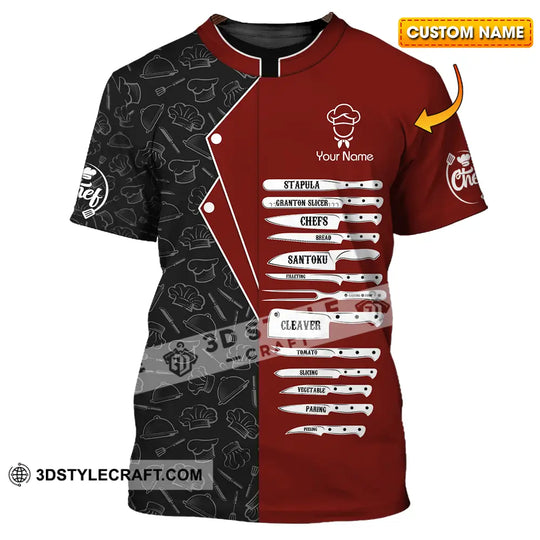 Unisex Shirt - Custom Name Chef Shirt Cutting Tool style option 1